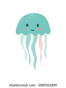 Jellyfish. Vector isolates jellyfish  in cartoon style.