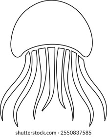 Jellyfish vector line art illustration design.