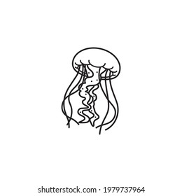 Jellyfish vector line icon for World Jellyfish Day on November 3