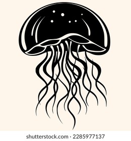 Vector de medusas para logotipo o icono, dibujo Estilo minimalista elegante, estilo abstracto Ilustración