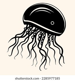 Jellyfish vector for logo or icon, drawing Elegant minimalist style,abstract style Illustration