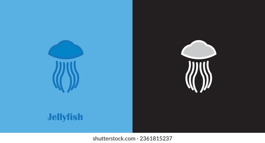 Jellyfish vector logo with minimalist design.
