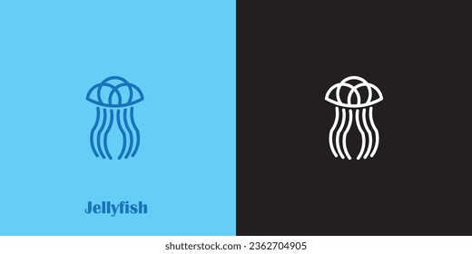 Logo vectorial de medusas con diseño minimalista.