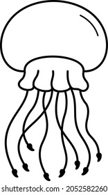 A Jellyfish. Vector outline icon.