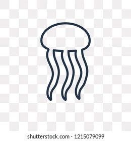 Jellyfish vector outline icon isolated on transparent background, high quality linear Jellyfish transparency concept can be used web and mobile