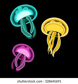 jellyfish vector sea water ocean blue underwater marine nature