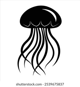 jellyfish vector silhouette on white background