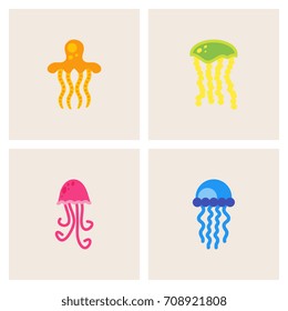 Jellyfish vector stock collection