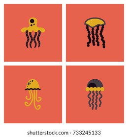 Jellyfish vector stock collection
