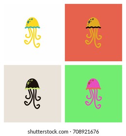 Jellyfish vector stock set