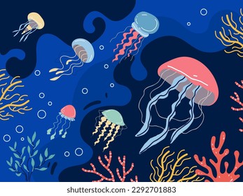 Jellyfish water life summer