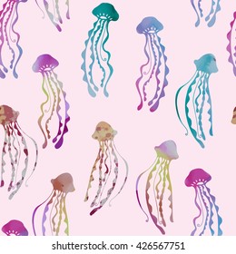 jellyfish with watercolor mask