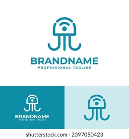 Jellyfish Wifi Logo, suitable for business related to Jellyfish and Wifi