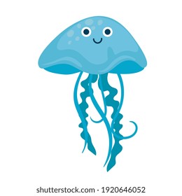 jellyfish wild animal sealife icon vector illustration design