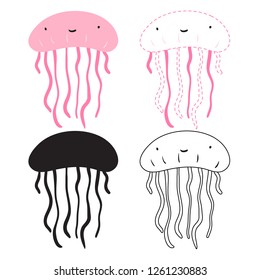 jellyfish worksheet vector design, jellyfish artwork vector design