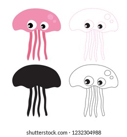 jellyfish worksheet vector design for kid