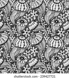 Jellyfishes seamless pattern