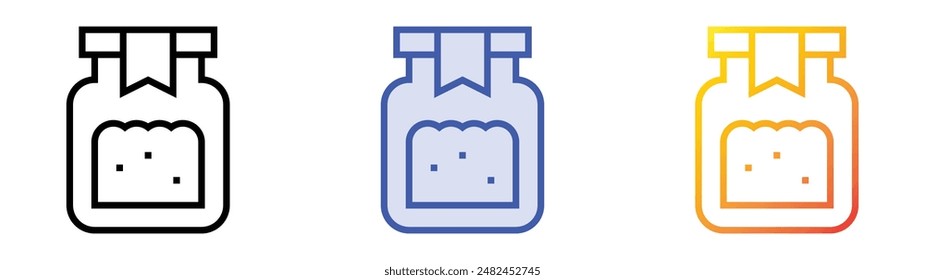 jellying icon. Linear, Blue Fill and Gradient Style Design Isolated On White Background