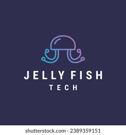 jelyfish logo icon design template flat vector