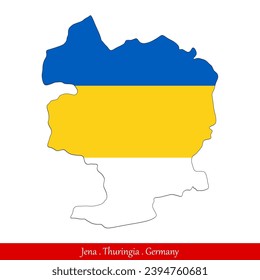 Bandera de Jena - Turingia, Alemania (EPS)