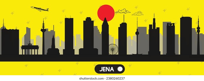 Jena , Deutschland schöne Skyline-Vektorgrafik
