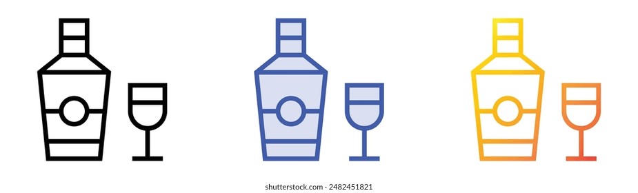 jenever icon. Linear, Blue Fill and Gradient Style Design Isolated On White Background
