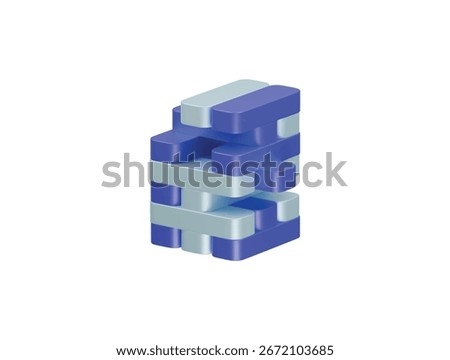 Jenga icon 3d illustration render