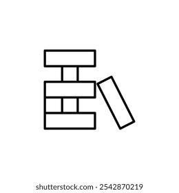 Ícone Jenga. ícones preenchidos e traçado de linha