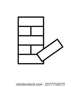 Jenga icon Flat simple outline