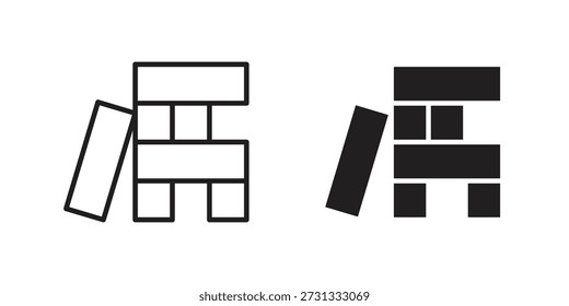 Icono de Jenga sobre fondo blanco. Icono de Vector de stock