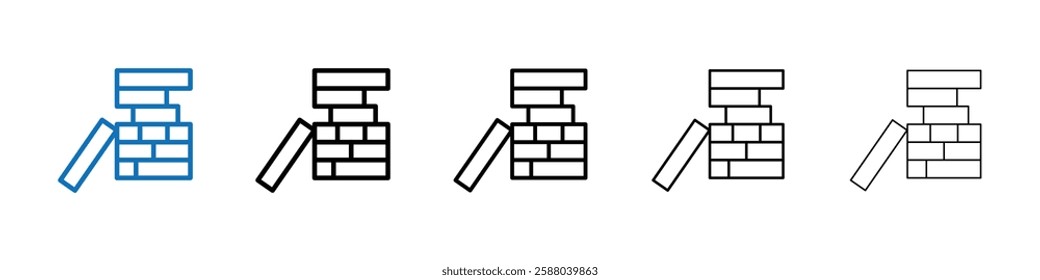 Jenga icon Outline vector logo for web ui