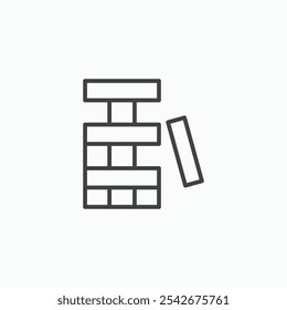 Ícone Jenga definido na cor preta