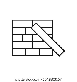 Estilo simples de linha preta do ícone Jenga.