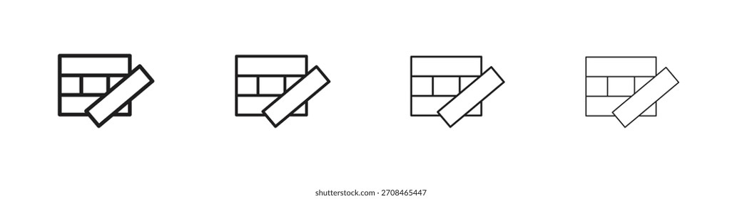 Jenga icons in black simple line elements.