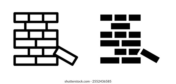 Jenga liner icon vector set.