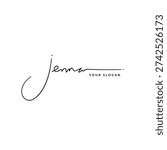 Jenna name signature logo vector design
