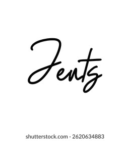 jents text for T-shirt print and other use on white background.