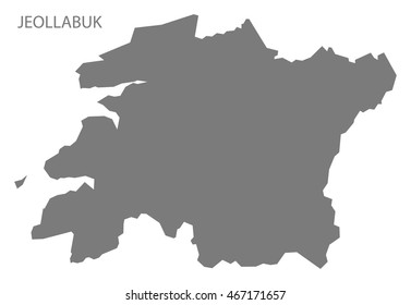 Jeollabuk South Korea Map in grey