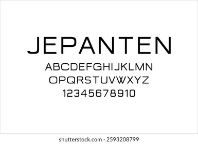 Jepanten font for logo and headline. Isolated vector typeset