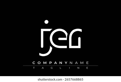 JER abstract letter design. Modern Business Logo Design With Abstract Typography and Contemporary Style