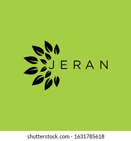 Jeran flower abstract logo design vector template Linear style.