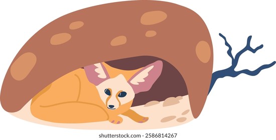 Jerboa animal hiding in burrows