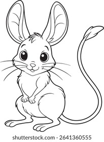 Jerboa cartoon drawing perfect for kids rodent coloring activities and printable fun