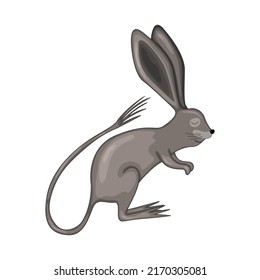 Jerboa in cartoon style for children's postcards, posters and other in cartoon style on white background. Vector illustration.
