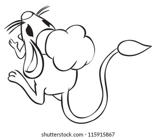 Jerboa chef in chef's hat - outline illustration
