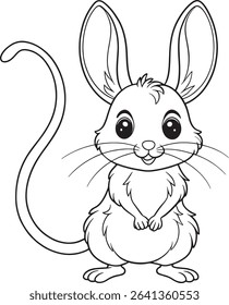 Jerboa coloring page for rodent themed animal coloring books and learning tools
