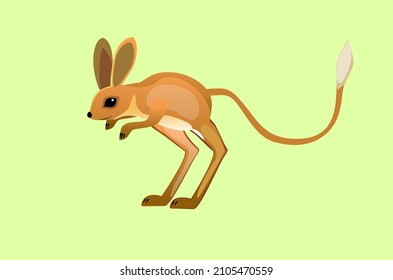 Jerboa funny cut illustration of catoon rodent isolated vector