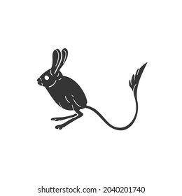 Jerboa Icon Silhouette Illustration. Gerbil Vector Graphic Pictogram Symbol Clip Art. Doodle Sketch Black Sign.