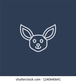 Jerboa icon. Trendy flat vector line Jerboa icon on dark blue background from animals  collection. 