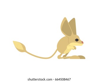 Jerboa isolated. Steppe animal on white background